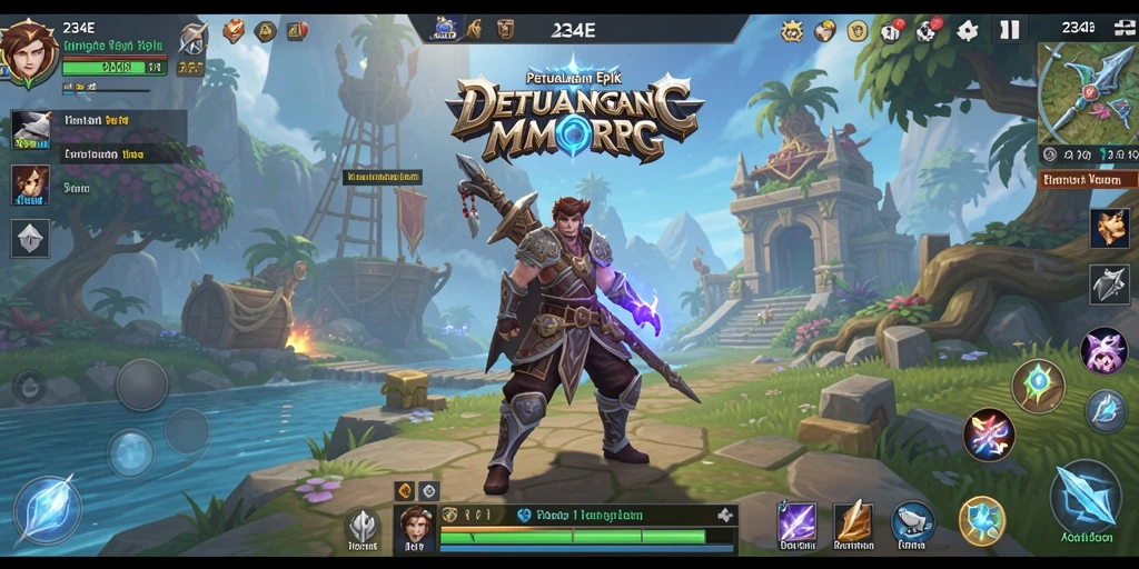 Screenshot gameplay menunjukkan pertarungan epik dalam dunia 234E.