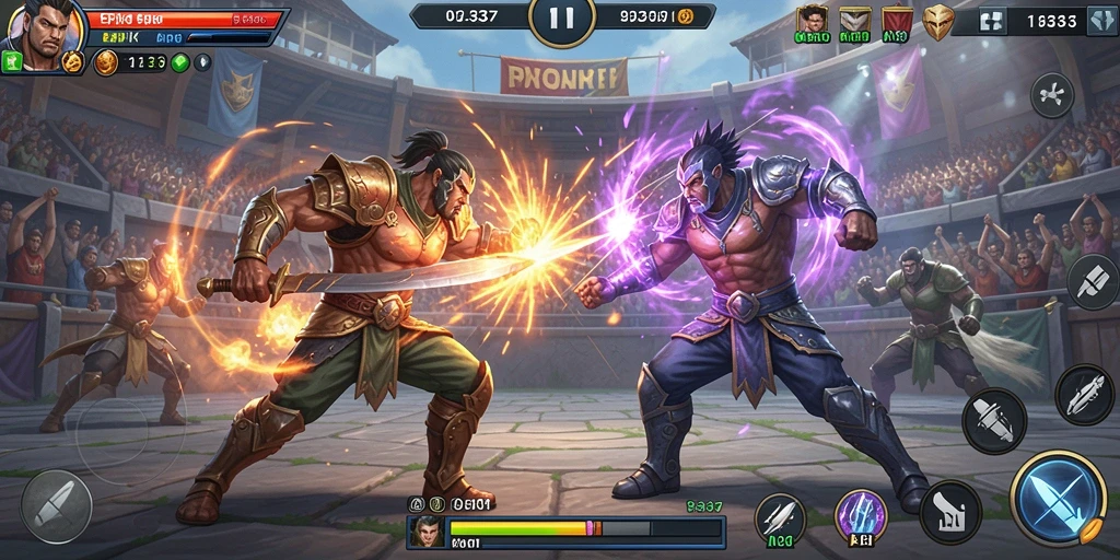 Tampilan seru pertarungan di arena 93337.