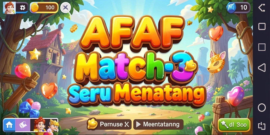 Gameplay seru dari AFAF dengan elemen match-3 yang memikat.