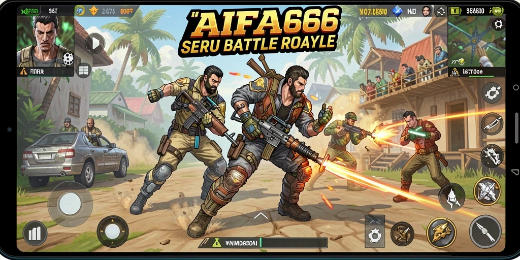 Screenshot gameplay AIFA66 yang menampilkan aksi seru dalam Battle Royale.