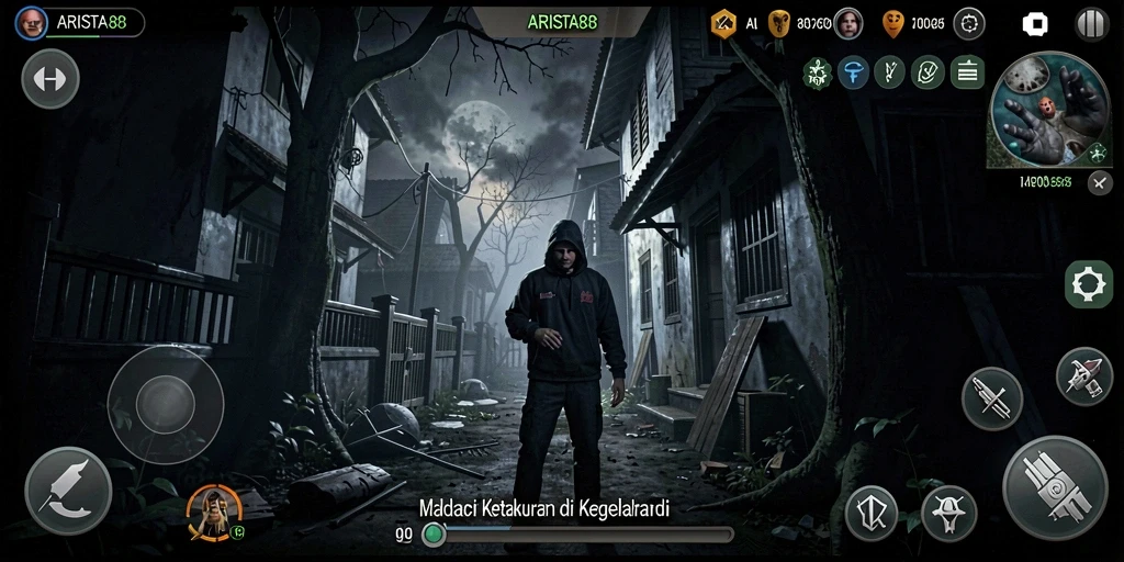 Tangkapan layar dari gameplay mengerikan ARISTA88 yang penuh ketegangan.