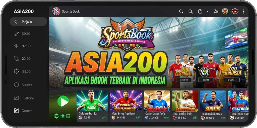 Tampilan utama ASIA200 dengan berbagai pilihan taruhan olahraga.