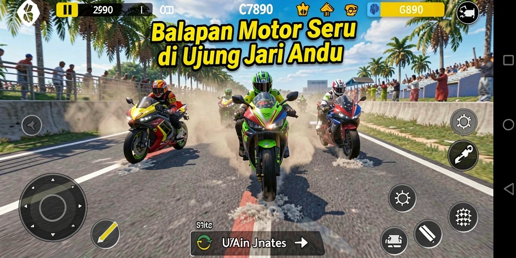 Tampilan seru dari gameplay C7890 yang menegangkan.