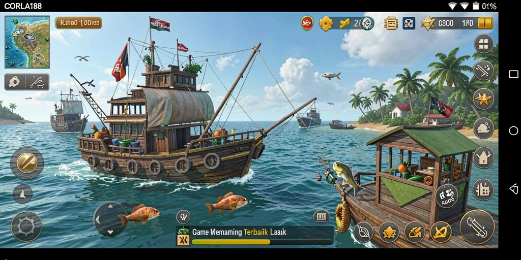 Tangkap ikan besar dalam gameplay mendebarkan CORLA188.