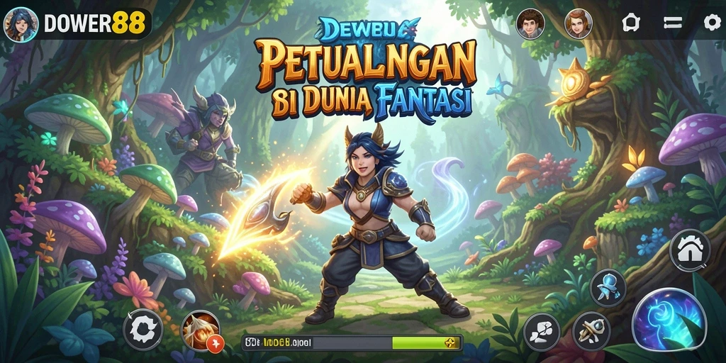 Tangkapan layar dari gameplay DOWER88 yang menunjukkan aksi petualangan yang mendebarkan.