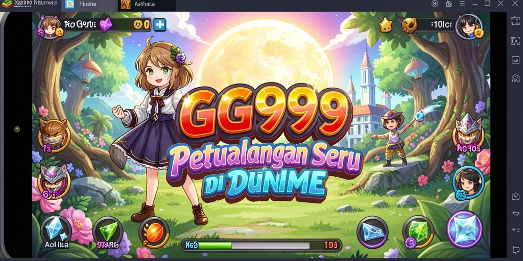 Screenshot dari gameplay GG999 yang penuh aksi dan karakter anime.