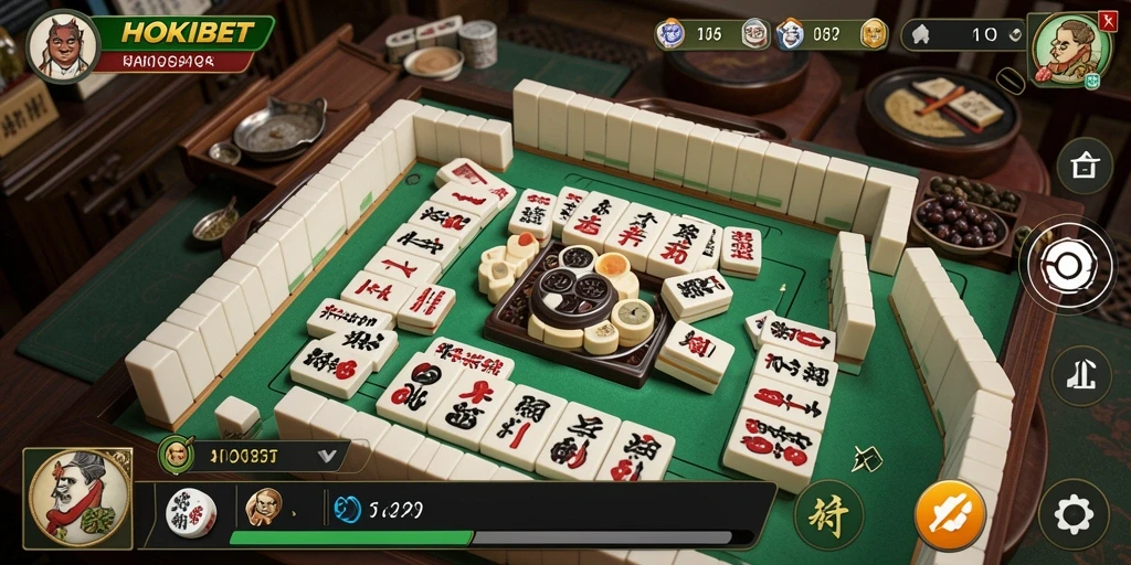 Tampilan menarik gameplay Mahjong HOKIBET yang mengasyikkan.