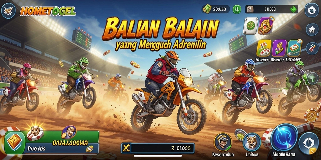 Tangkapan layar dari gameplay balapan di HOMETOGEL yang mempesona.