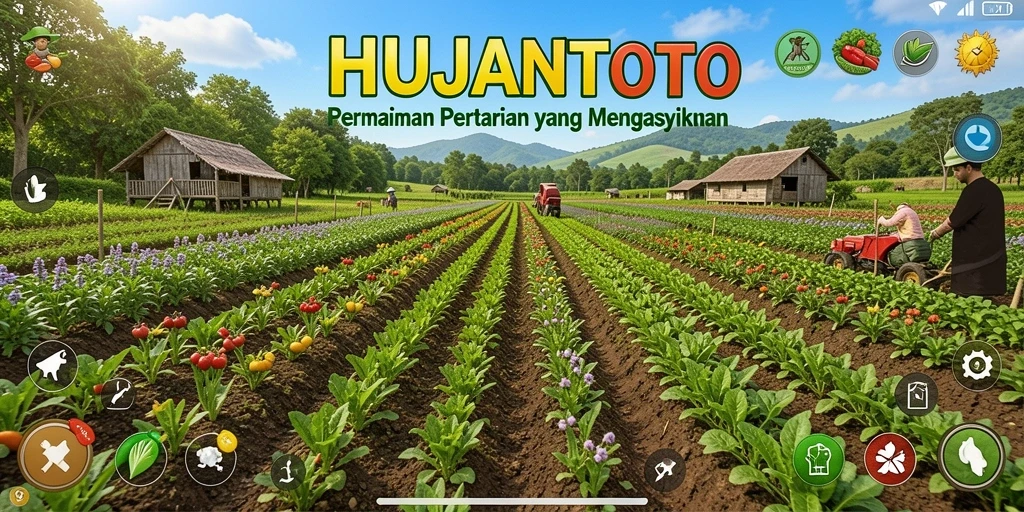Screenshot HUJANTOTO menampilkan gameplay berkebun yang menawan.