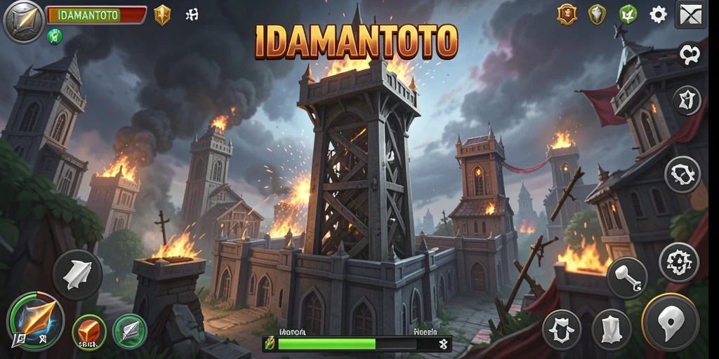 Tampilan gameplay menara pertahanan yang mendebarkan dan strategis.