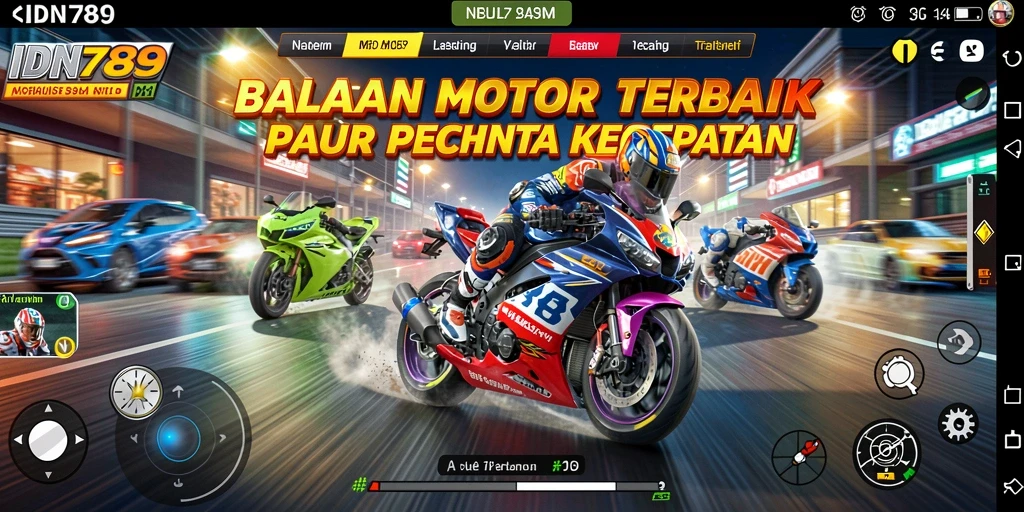 Tampilan gameplay seru dari bursa balapan motor IDN789.