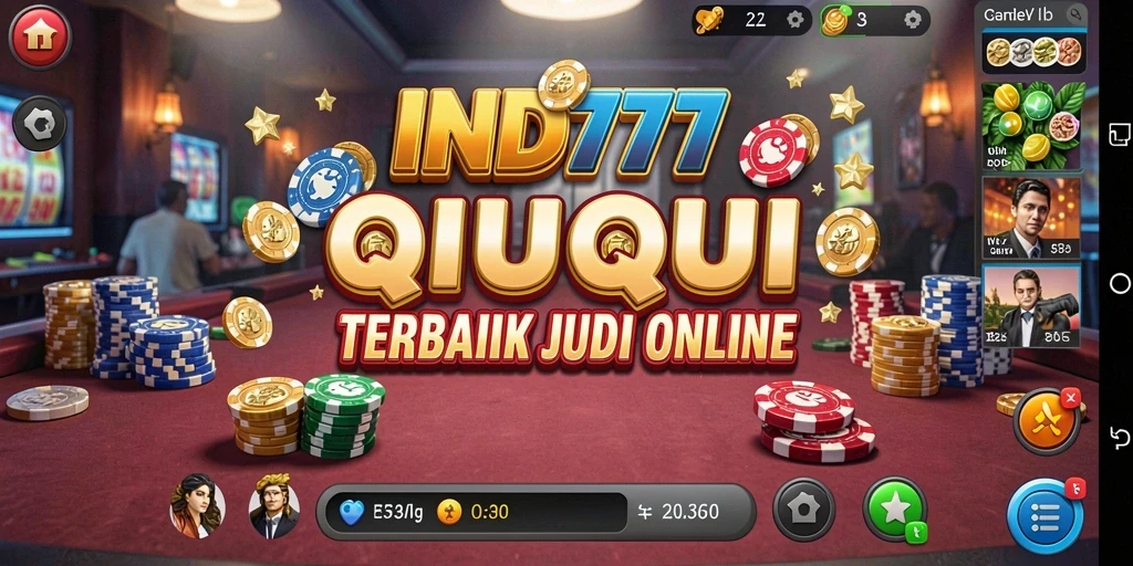 Screenshot IND777 menampilkan aksi seru permainan QiuQiu.
