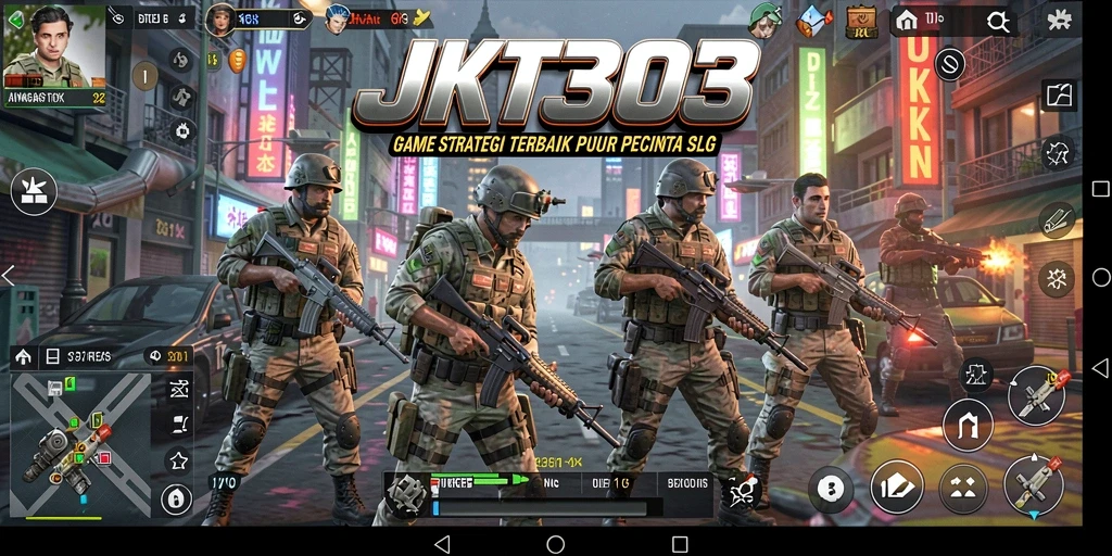 Tampilan gameplay SLG JKT303 yang intens dan strategis.