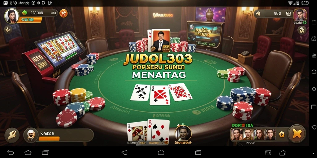 Screenshot gameplay JUDOL303 menampilkan aksi Poker yang seru dan interaktif.