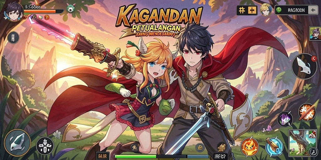 Tangkapan layar KAGANDAN menampilkan aksi seru dalam gameplay Anime.
