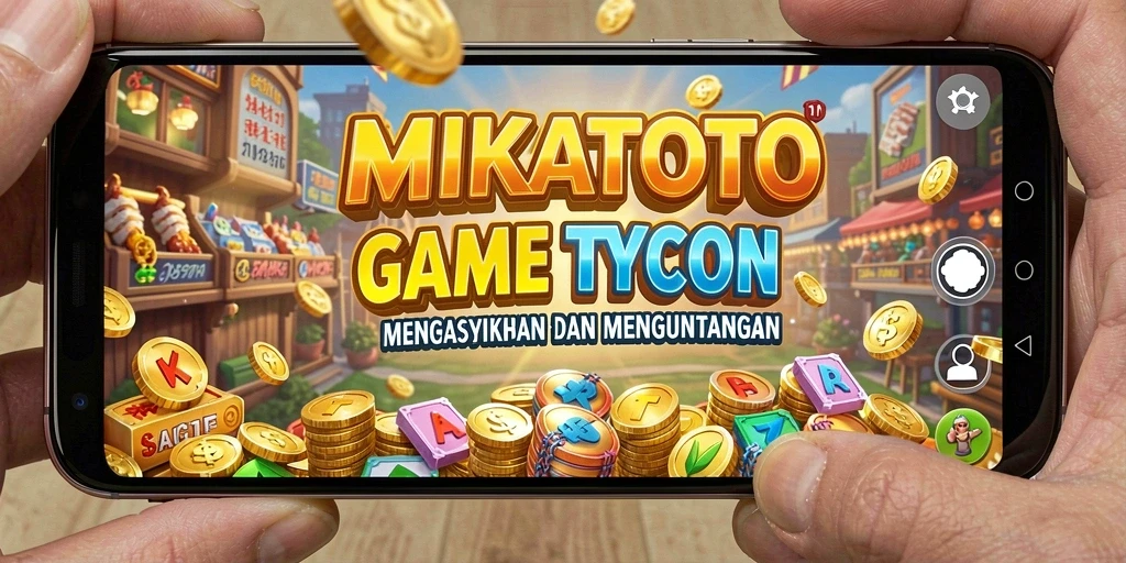 Tampilan gameplay <strong>MIKATOTO</strong> yang menonjolkan manajemen bisnis.