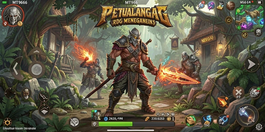Tangkapan layar gameplay RPG MT966 yang menunjukkan aksi menegangkan.