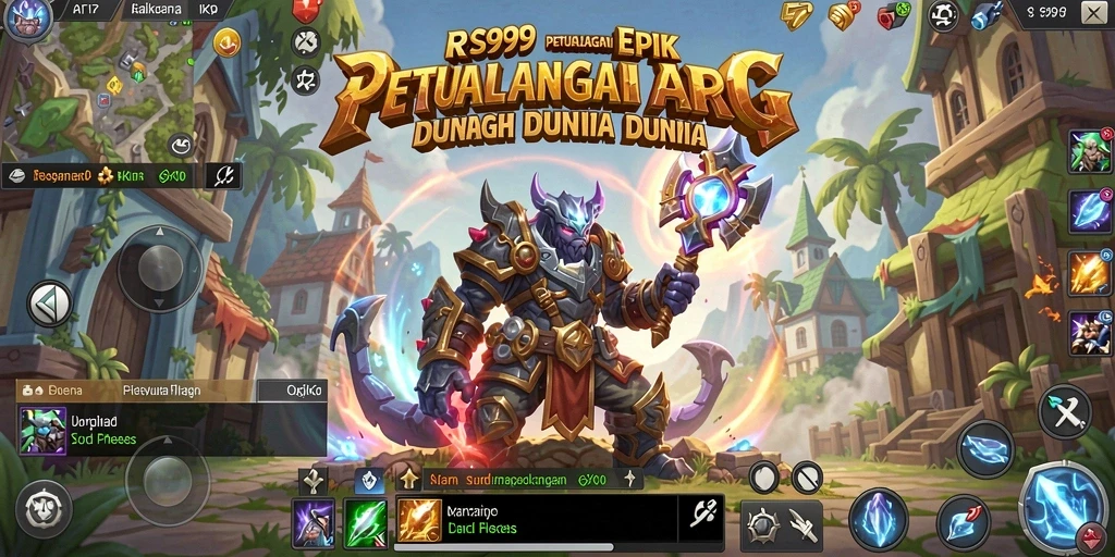 Screenshot gameplay ARPG dari RR999 yang menunjukkan aksi pertempuran seru.