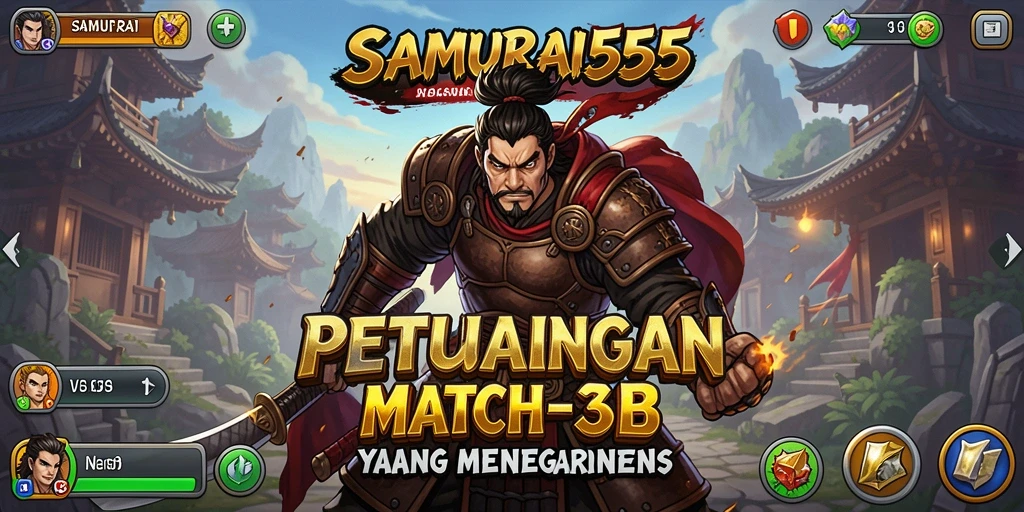 Screenshot gameplay SAMURAI555 menampilkan kombinasi warna-warni yang menarik.