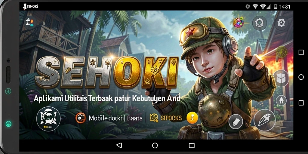 Tampilan aplikasi SEHOKI dengan berbagai fitur utilitas.