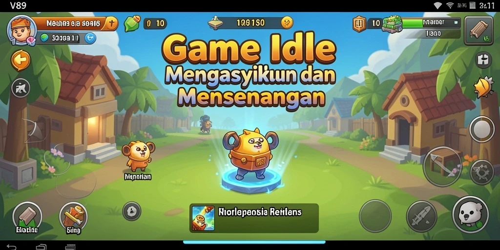 Screenshot gameplay V89 dengan karakter dalam mode Idle yang menarik.