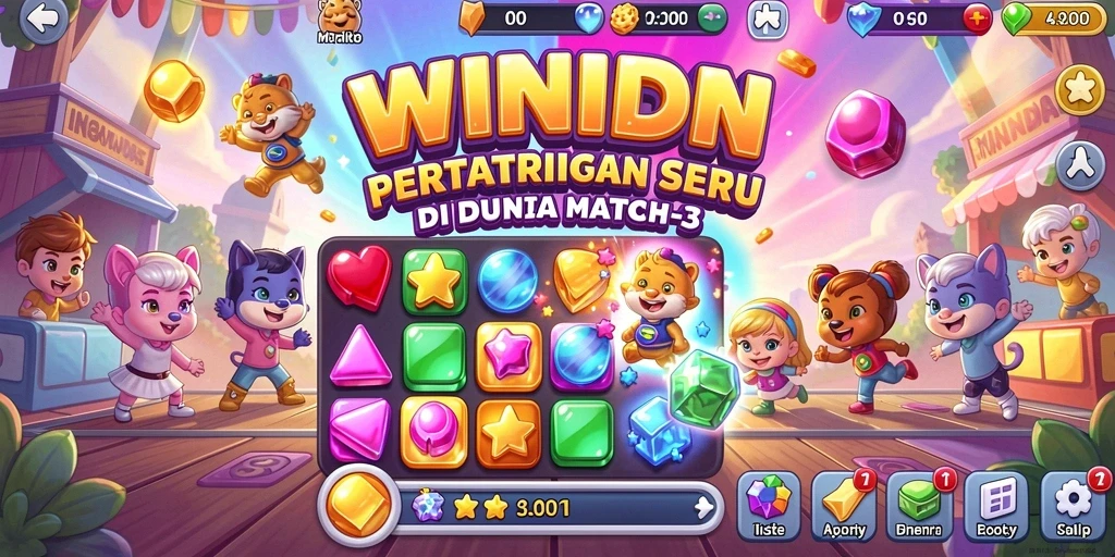 Tangkapan layar gameplay <strong>WINIDN</strong> yang menampilkan aksi seru mencocokkan item.